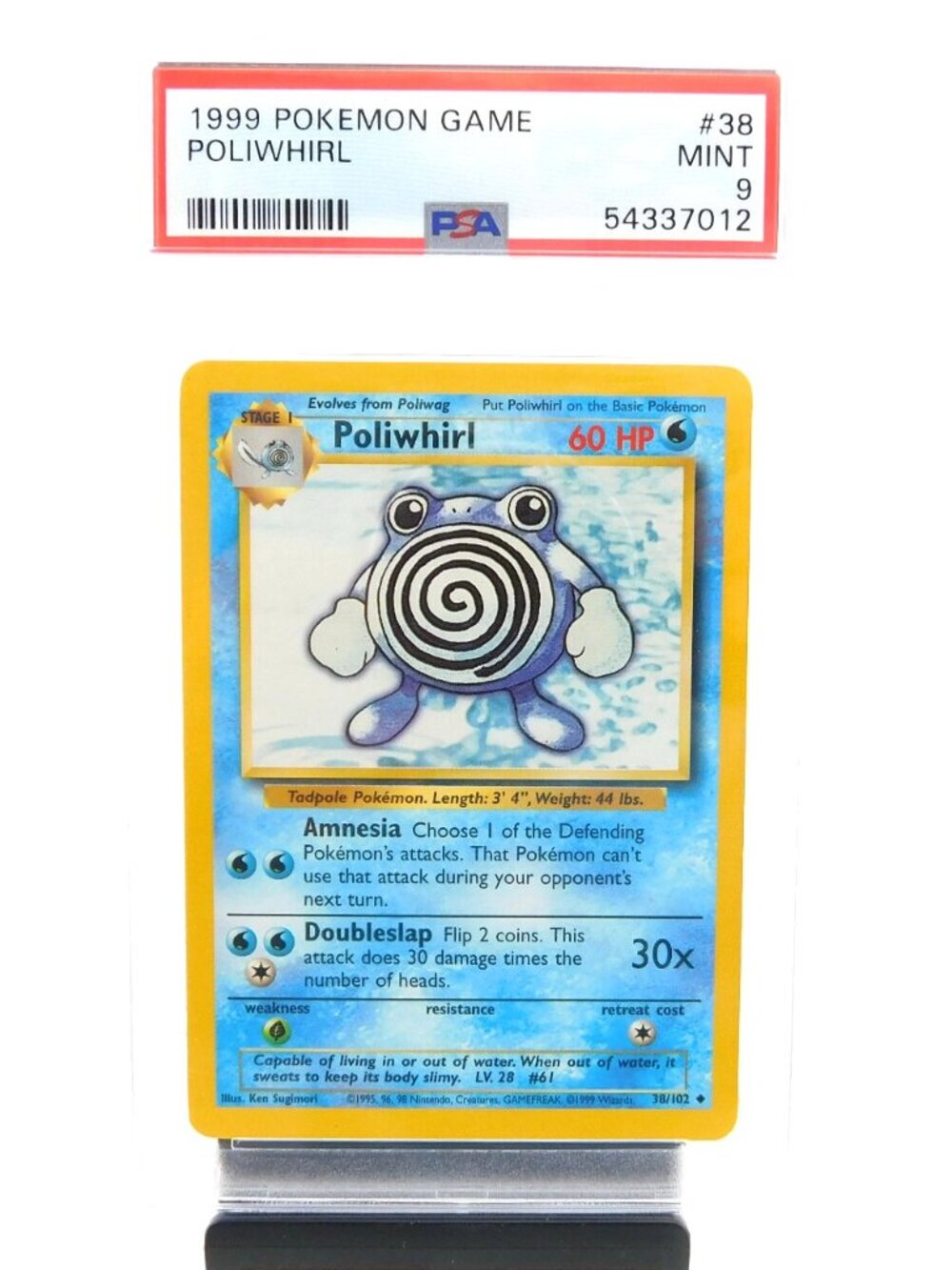 POLIWHIRL PSA 9 1999 Pokemon Game Card #38 Mint
